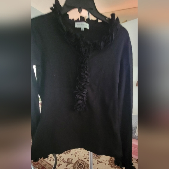 Anne Fontaine Black Ruffled Top - Picture 1 of 3